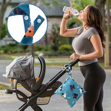 HOTLIKE Wetbag, Nassbeutel, 3 Stück Windeltasche Wickeltasche, Nasstaschen Wiederverwendbare Organiser Beutel Waschbar mit Reißverschluss für Baby Kleinkind Reisen Gym (Blau) - 4
