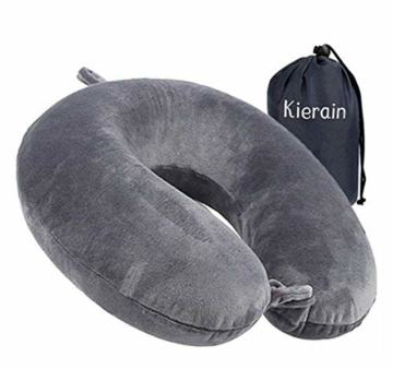 life hall Reisekissen - Memory Foam Nackenkissen Stützkissen,luxuriöses kompaktes und leichtes Quick Pack für Camping,Schlafrestkissen (grau) - 1