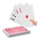 Relaxdays 10023627 Jumbo Pokerkarten, 54 Karten, wasserfeste XXL-Kunststoffspielkarten, Spaßgeschenk o. Deko,18 x 13 cm, bunt - 1