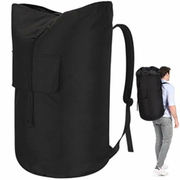 Wäschebeutel Reise Schmutzwäsche XXL 115 Liter, Wäschesack mit 2 Gepolsterte Schultergurte, laundry bag travel, Wasserdicht Wäschetasche Faltbare Aufbewahrungsbeutel, Daypacks Seesack Rucksack - 1