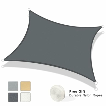 AXT SHADE Sonnensegel Wasserdicht Rechteckig 2,5x4m Wetterschutz Sonnenschutz PES Polyester mit UV Schutz für Terrasse Balkon Garten-Grau Anthrazit - 2