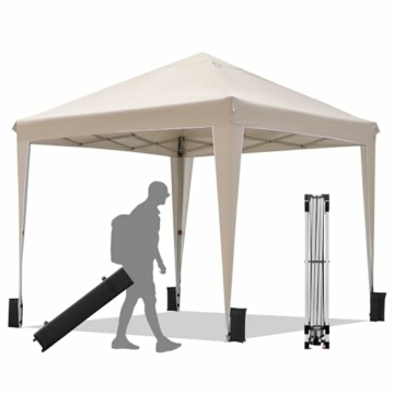 BONTEC Pavillon 3x3m Wasserdicht Stabil Winterfest, Pop-Up Klicksystem, UV-Schutz 50+, Faltpavillon, Gartenzelt, Partyzelt, Metall-Verstrebungen Festzelt - 1