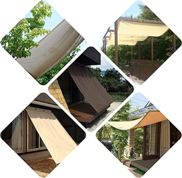 CHBIN Sonnensegel für Gartenpavillon Sunset Deluxe 1.5x2M 99% Schattentuch Mit Ösen Wasserdicht SunSail Sonnensegel Sonnenschutz inkl Befestigungsseile Für Garten Terrasse Balkon, Hellgrau, 22073 - 6