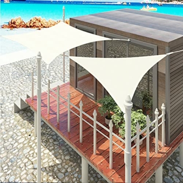 EUGAD Sonnensegel Rechteck 4x5m Sonnenschutz 200g/m² Garten Balkon Terrasse HDPE Wetterschutz atmungsaktiv Creme 0208ZYF - 2
