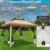 Hoteel Pavillon 3x3 Wasserdicht Stabil Winterfest Faltpavillon Pop up Pavillon mit Moskitonetz Doppeldach für Terrasse, Garten, Hinterhof, Braun - 4