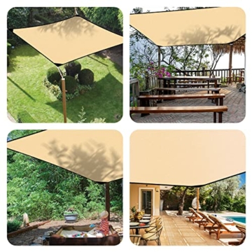 JEMULICE Sonnensegel Rechteckig, 2x3m Wetterschutz 95% UV-Schutz Wasserdicht Reißfest PES Polyester, Sonnensegel Quadrat mit Ösen und Befestigungsseile für Garten Terrasse Camping Außenbereiche - 6
