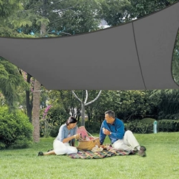 LOVE STORY Sonnensegel Wasserdicht 4x4m Quadrat PES Polyester Sonnenschutz Windschutz Balkon Terrasse 95% UV-Schut,für Balkon Garten,Anthrazit - 1