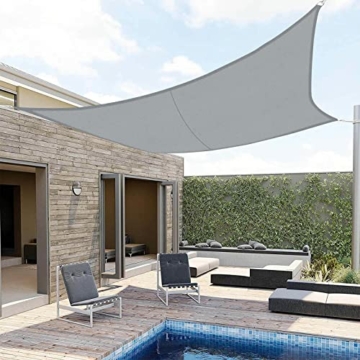 SUNNY GUARD Sonnensegel Rechteckig 2x4m Wasserdicht Sonnenschutz Wetterschutz Segel Baldachin UV Schutz für Balkon Terrasse Garten, Hellgrau - 2