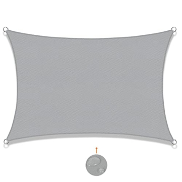 SUNNY GUARD Sonnensegel Rechteckig 2x4m Wasserdicht Sonnenschutz Wetterschutz Segel Baldachin UV Schutz für Balkon Terrasse Garten, Hellgrau - 1