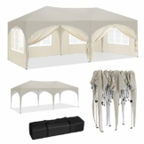 WOLTU Pavillon, Faltpavillon 3x6 m, mit 6 Seitenwänden, Partyzelt wasserabweisend UV-Schutz 50+, höhenverstellbarer Gartenpavillon, mit Tragetasche, für Outdoor Garten Camping Beige - 1