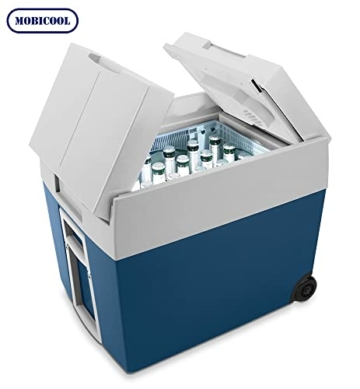 Mobicool MT48W AC/DC - elektrische Kühlbox mit Rollen passend für eine komplette Getränkekiste / Bierkiste, 48 Liter, 12 V und 230 V für Auto, Lkw, Boot, Reisemobil und Steckdose, Blau - 2
