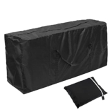 Aufbewahrungstasche Gartenauflagen, Gartenpolster Auflagentasche Wasserabweisend Oxford Schutzhülle für Auflagen Gartenmöbel Kissen Weihnachtsbaume mit Tragegriff, Schwarz (122 x 39 x 55 cm) - 1