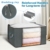 Budding Joy 6 Stück 90L Aufbewahrungstasche, Aufbewahrungsbox mit Deckel Große, Kleider Aufbewahrung Umzugskartons, Faltbare Unterbett Kleiderschrank für Kleidung Bettdecken und Bettwäsche,Grau - 3