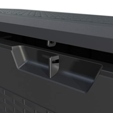 Casaria® Auflagenbox Wetterfest Haltegriffe UV-beständig Rollen 310L Garten Terrasse Balkon Truhe Gartenbox 119x48x60cm Rattan-Optik Anthrazit - 7