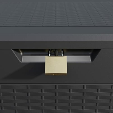 Casaria® Auflagenbox Wetterfest Haltegriffe UV-beständig Rollen 310L Garten Terrasse Balkon Truhe Gartenbox 119x48x60cm Rattan-Optik Anthrazit - 9