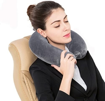 Cozy BoSpin Reisekissen- Perfektes Memory Foam Nackenkissen Stützkissen，kompakt und leicht, schnell gepackt,Schlafrestkissen (Schwarz) - 5