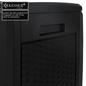 KESSER® Auflagenbox Kissenbox 310 Liter mit Rollen klappbarer Deckel Haltegriffe Rattanoptik Gartenbox, Anthrazit - 5