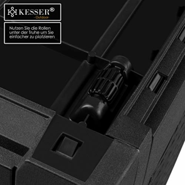 KESSER® Auflagenbox Kissenbox 310 Liter mit Rollen klappbarer Deckel Haltegriffe Rattanoptik Gartenbox, Anthrazit - 6