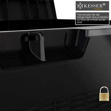 KESSER® Auflagenbox Kissenbox 310 Liter mit Rollen klappbarer Deckel Haltegriffe Rattanoptik Gartenbox, Anthrazit - 7