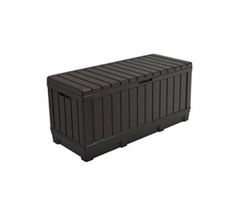Koll Living Gartenbox, 350 Liter Stauraum, anthrazit - kompakte Aufbewahrungsbox mit viel Platz für Sitzauflagen, Gartengeräte oder Kinderspielzeug - hält den Inhalt trocken & gut belüftet - 2