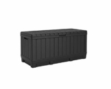 Koll Living Gartenbox, 350 Liter Stauraum, anthrazit - kompakte Aufbewahrungsbox mit viel Platz für Sitzauflagen, Gartengeräte oder Kinderspielzeug - hält den Inhalt trocken & gut belüftet - 1