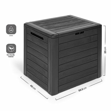 Kreher Kompakte Kissenbox/Aufbewahrungsbox in Anthrazit mit 140 Liter Volumen. Robust, abwaschbar und einfach im Aufbau! - 2