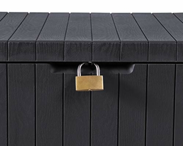 Ondis24 Kissenbox Balkonbox Poolbox City Box abschließbar mit Deckel regensicher Sitzwürfel 58 x 44 x 55 (H) cm 113 Liter Anthrazit (113 Liter, Anthrazit) - 4