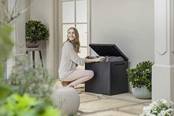 Ondis24 Kissenbox Balkonbox Poolbox City Box abschließbar mit Deckel regensicher Sitzwürfel 58 x 44 x 55 (H) cm 113 Liter Anthrazit (113 Liter, Anthrazit) - 5