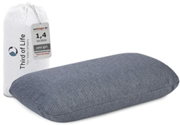 Reisekissen VOLAR QuickDry, Nackenkissen aus Memory-Foam, Orthopädisches HWS Nacken-Stützkissen für Flugzeug, Auto-Reisen, Kleines Kopfkissen mit Schnelltrocknendem Thermo-Bezug, Camping-Kissen 40x25 - 1