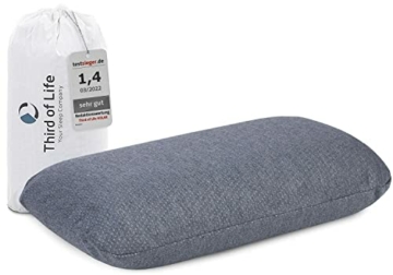 Reisekissen VOLAR QuickDry, Nackenkissen aus Memory-Foam, Orthopädisches HWS Nacken-Stützkissen für Flugzeug, Auto-Reisen, Kleines Kopfkissen mit Schnelltrocknendem Thermo-Bezug, Camping-Kissen 40x25 - 1